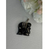 925 Sterling Silver Jade Elephant Pendant Length 1.20 Inch