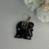 925 Sterling Silver Jade Elephant Pendant Length 1.20 Inch