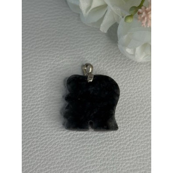 925 Sterling Silver Jade Elephant Pendant Length 1.20 Inch