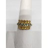 10K YELLOW GOLD CITRINE & AQUAMARINE RING  SIZE 6