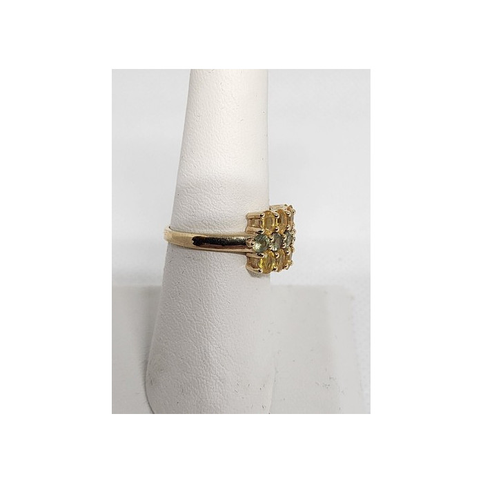 10K YELLOW GOLD CITRINE & AQUAMARINE RING  SIZE 6