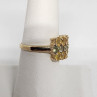 10K Yellow Gold Citrine & Aquamarine Ring Size 6