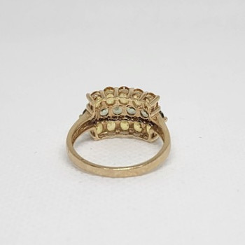 10K Yellow Gold Citrine & Aquamarine Ring Size 6