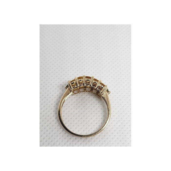 10K YELLOW GOLD CITRINE & AQUAMARINE RING  SIZE 6