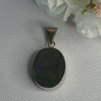 925 Sterling Silver Real Pressed Flower Pendant Length 1.70 Inch