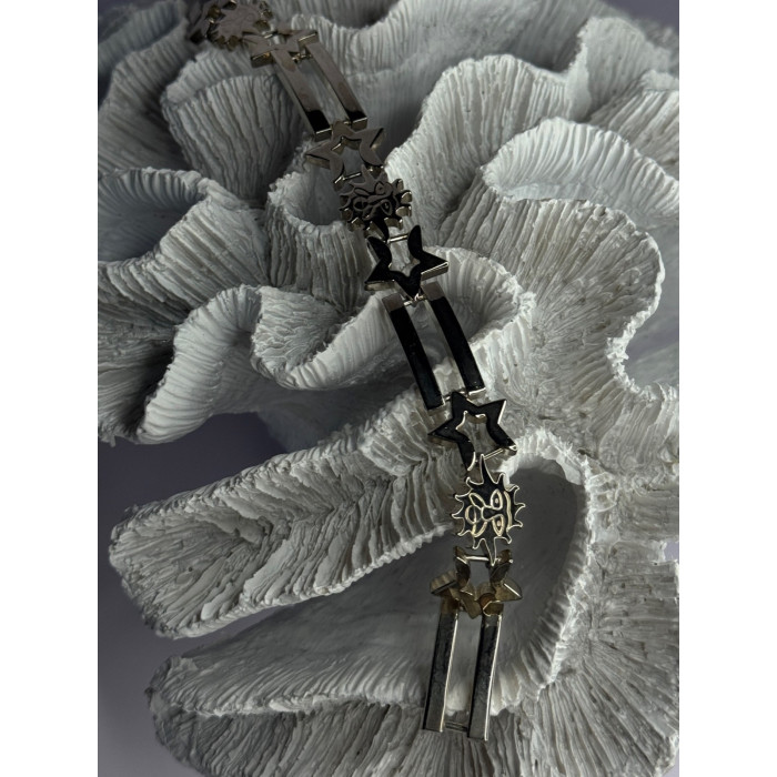 Vintage 925 Sterling Silver Sun Face Bracelet Length 8