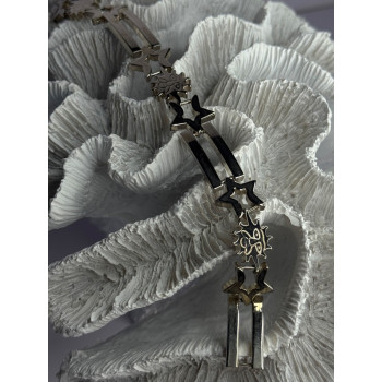 Vintage 925 Sterling Silver Sun Face Bracelet Length 8