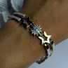 Vintage 925 Sterling Silver Sun Face Bracelet Length 8