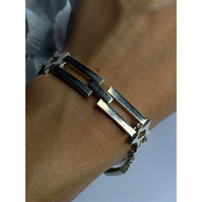 Vintage 925 Sterling Silver Sun Face Bracelet Length 8