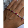 Lovely 925 Sterling Silver Ruby Bracelet Length 7