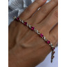 Lovely 925 Sterling Silver Ruby Bracelet Length 7