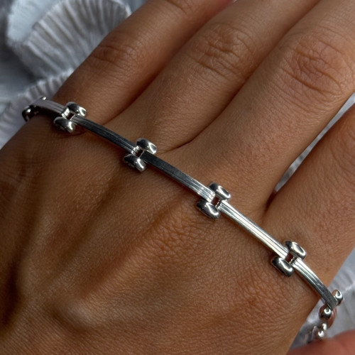 Elegant Italy 925 Sterling Silver Bracelet Length 7