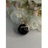 925 Sterling Silver Onyx Cat Pendant Length 1.20 Inch