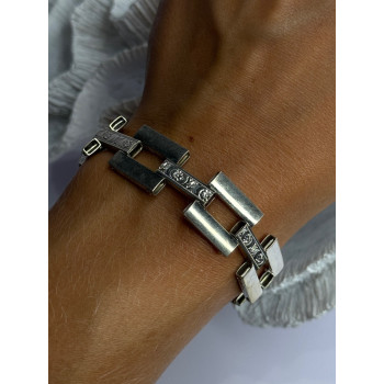 Beautiful Vintage 925 Sterling Silver Bracelet Length 7