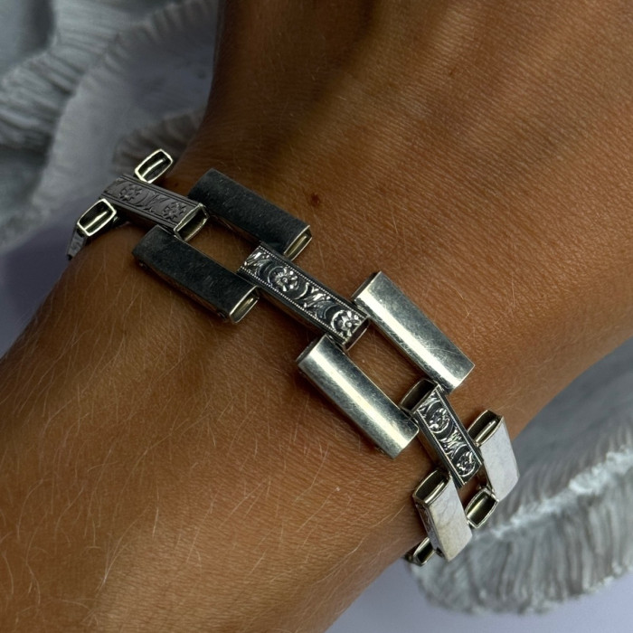 Beautiful Vintage 925 Sterling Silver Bracelet Length 7
