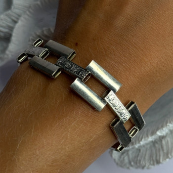 Beautiful Vintage 925 Sterling Silver Bracelet Length 7