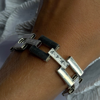Beautiful Vintage 925 Sterling Silver Bracelet Length 7