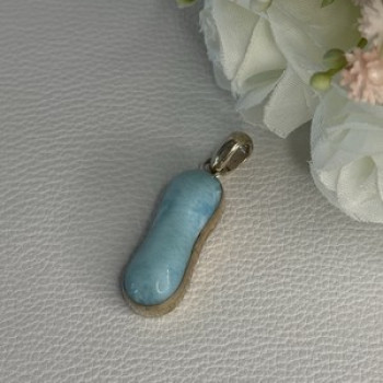 925 Sterling Silver Turquoise Pendant Length 1.50 Inch