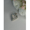 925 Sterling Silver Blue & White Topaz Heart Pendant Length 1 Inch