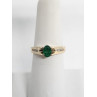14K YELLOW GOLD EMERALD & DIAMONDS  RING  SIZE 5.5