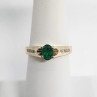 14K Yellow Gold Emerald & Diamonds Ring Size 5.5