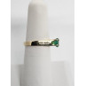14K YELLOW GOLD EMERALD & DIAMONDS  RING  SIZE 5.5