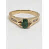 14K YELLOW GOLD EMERALD & DIAMONDS  RING  SIZE 5.5