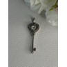 925 Sterling Silver Beryl Love Key Pendant Length 1.60 Inch