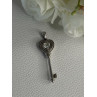 925 Sterling Silver Beryl Love Key Pendant Length 1.60 Inch