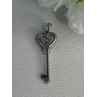 925 Sterling Silver Beryl Love Key Pendant Length 1.60 Inch