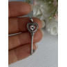 925 Sterling Silver Beryl Love Key Pendant Length 1.60 Inch