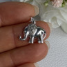 925 Sterling Silver Beryl Elephant Pendant Length 0.80 Inch