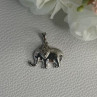 925 Sterling Silver Beryl Elephant Pendant Length 0.80 Inch