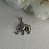 925 Sterling Silver Beryl Elephant Pendant Length 0.80 Inch