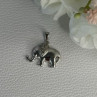 925 Sterling Silver Beryl Elephant Pendant Length 0.80 Inch