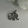 925 Sterling Silver Beryl Elephant Pendant Length 0.80 Inch