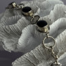 Vintage 925 Sterling Silver Onyx Bracelet Length 7