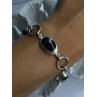 Vintage 925 Sterling Silver Onyx Bracelet Length 7