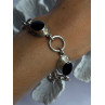 Vintage 925 Sterling Silver Onyx Bracelet Length 7