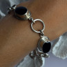 Vintage 925 Sterling Silver Onyx Bracelet Length 7