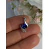 925 Sterling Silver Blue & White Sapphire Pendant Length 0.75 Inch