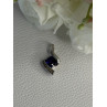 925 Sterling Silver Blue & White Sapphire Pendant Length 0.75 Inch