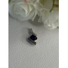 925 Sterling Silver Blue & White Sapphire Pendant Length 0.75 Inch