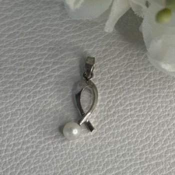 925 Sterling Silver Pearl Pendant Length 0.80 Inch