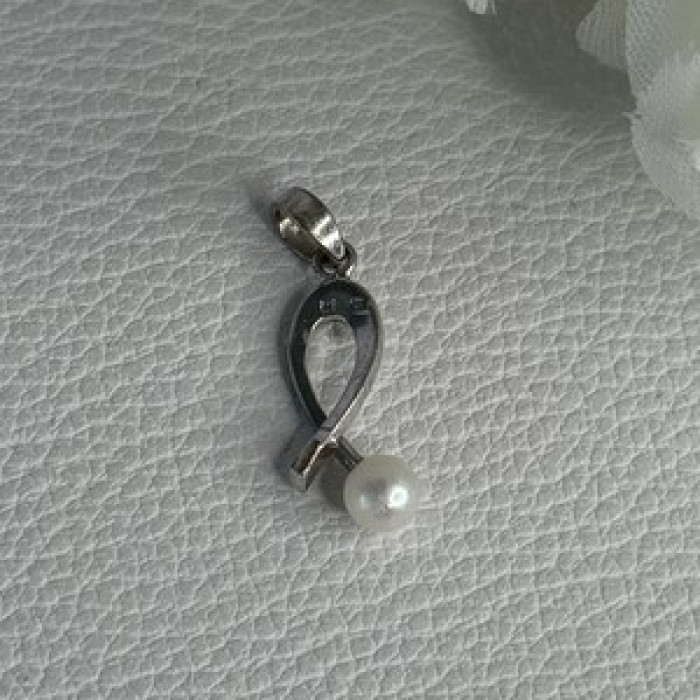925 Sterling Silver Pearl Pendant Length 0.80 Inch