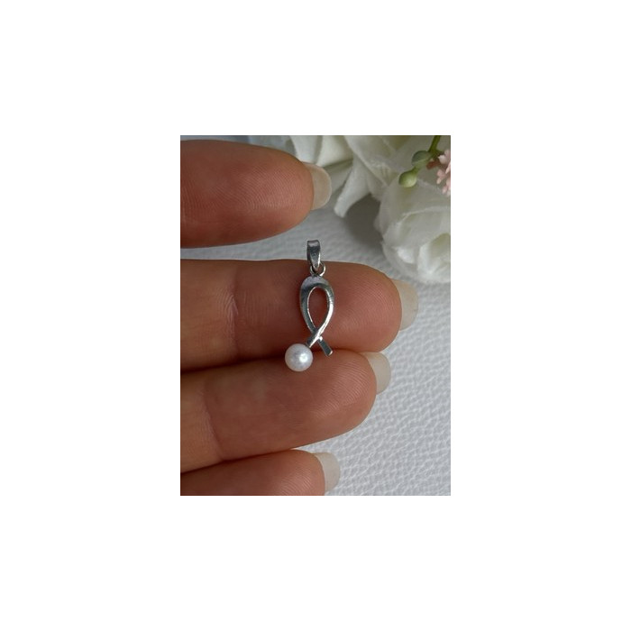 925 STERLING SILVER PEARL PENDANT LENGTH 0.80 INCH