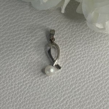 925 Sterling Silver Pearl Pendant Length 0.80 Inch