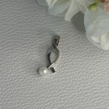 925 Sterling Silver Pearl Pendant Length 0.80 Inch