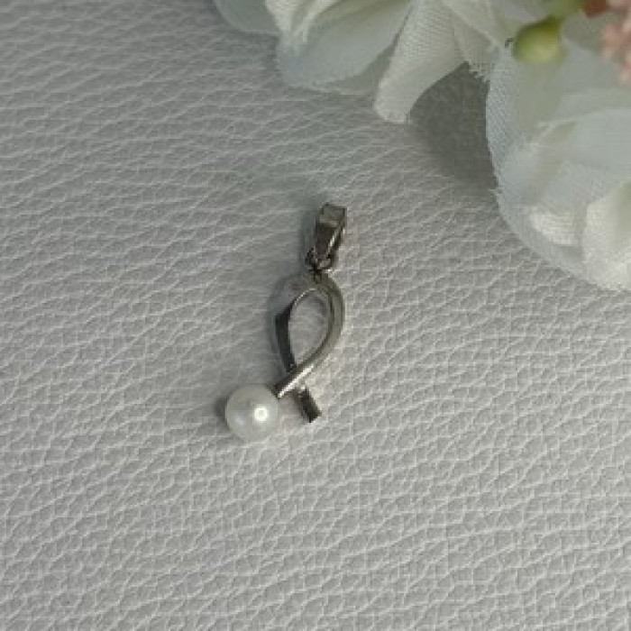 925 Sterling Silver Pearl Pendant Length 0.80 Inch