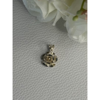 925 Sterling Silver Flower Pendant Length 0.60 Inch